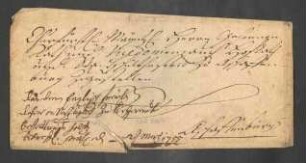 Briefumschlag eines Schreibens vom 2. März 1755 an den Geheimrat, Vizedom, Hofrat und Stadtschultheiß zu Aschaffenburg wegen dem Bestallungsholz für die Englischen Fräulein zu Aschaffenburg. Mit aufgedrucktem Verschlusssiegel.