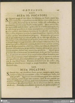 XXV. Beza. Piscatori