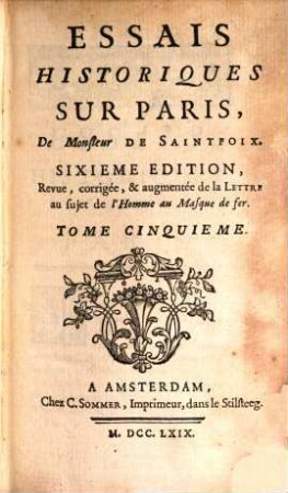 Essais Historiques Sur Paris, 5
