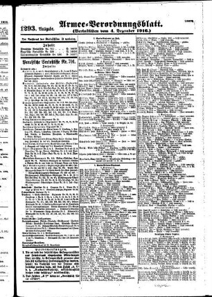 1293.Ausgabe. Montag, 4. Dezember 1916