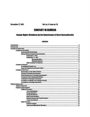 Conflict in Georgia : human rights violations by the government of Zviad Gamsakhurdia