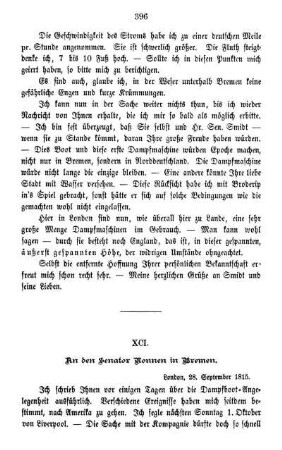XCI. An den Senator Nonnen in Bremen.