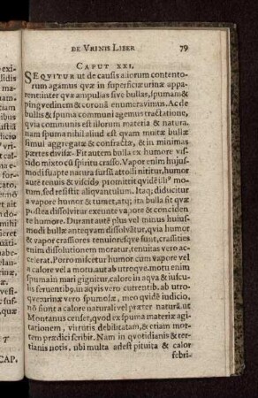 De Causis Bullae Et spumae. Caput XXI.