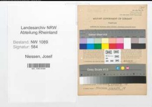 Entnazifizierung Josef Niessen , geb. 23.05.1922 (Polizeibeamter)