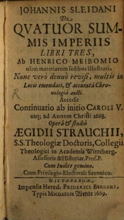 De quatuor summis imperiis : libri tres