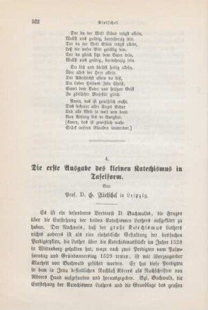 522-527 Die erste Ausgabe des kleinen Katechismus in Tafelform