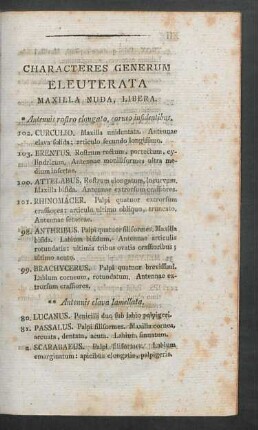 Characteres generum Eleuterata