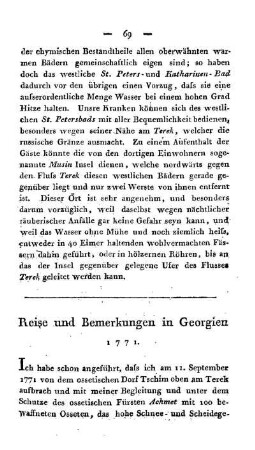 Reise und Bemerkungen in Georgien 1771.