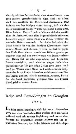Reise und Bemerkungen in Georgien 1771.