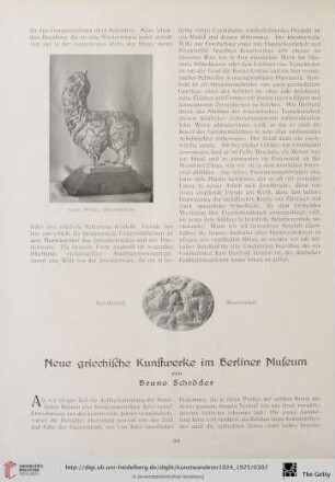 6/7: Neue griechische Kunstwerke im Berliner Museum