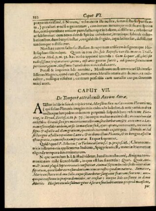 Caput VII. De Tempore attrahendi Aurum Aurae.