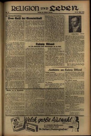 Dritte Ausgabe vom Samstag, den 24. April 1937.