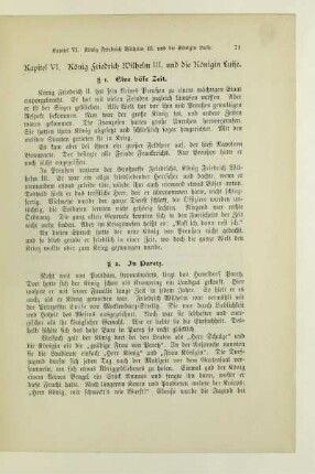 Kapitel VI. König Friedrich Wilhelm III. und die Königin Luise