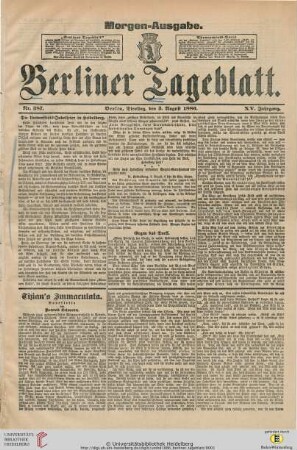 Das 500jährige Jubiläum der Heidelberger Universität im Spiegel der Presse : Berliner Tageblatt