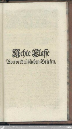 Achte Classe. Von verdrüßlichen Briefen