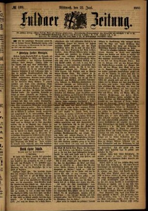 Ausgabe vom Mittwoch, den 22. Juni 1887.