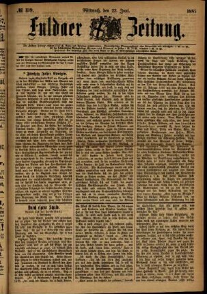 Ausgabe vom Mittwoch, den 22. Juni 1887.