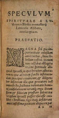 Conclave Animae Fidelis : quo continentur ista. Speculum Spirituale