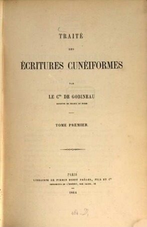 Traité des écritures cunéiformes, 1