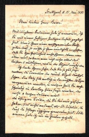 Brief von Ferdinand Krauss an R.v. Koenig