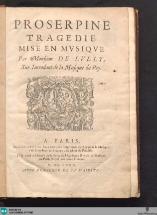 Proserpine : Tragedie
