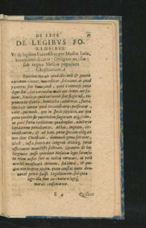 De Legibus Forensibus.