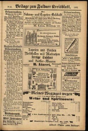 Zweite Ausgabe vom Samstag, den 15. April 1893.