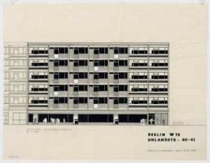 Wohnhäuser Uhlandstraße 40/41, Berlin-Wilmersdorf: Ansicht 1:100