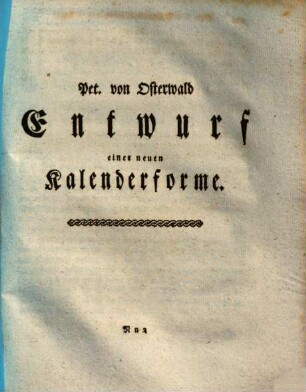 Entwurf einer neuen Kalenderforme