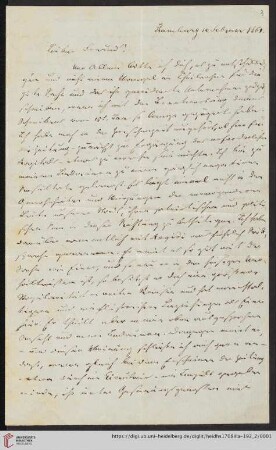 Briefe von Gabriel Rießer an Ludwig Häusser: Brief von Gabriel Rießer an Ludwig Häusser
