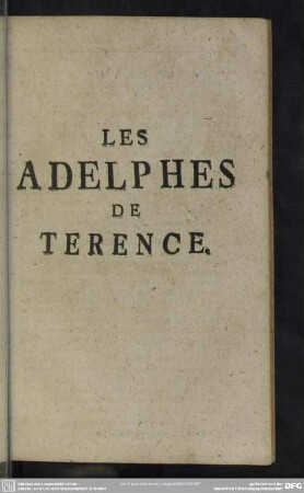 Les Adelphes De Terence