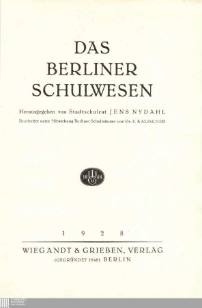 Das Berliner Schulwesen