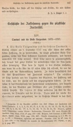 147-164 Geschichte der Auflehnung gegen die päpstliche Auctorität : XIV. Quesnel und die Bulle Unigenitus (Schluß)