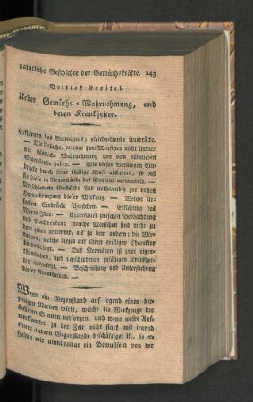 Drittes Kapitel. Ueber Gemüths-Wahrnehmung, und deren Krankheiten.