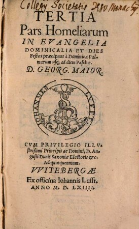 ... Pars Homeliarvm In Evangelia Dominicalia Et Dies Festos ..., 3. A Dominica Palmarum usq[ue] ad diem Paschae