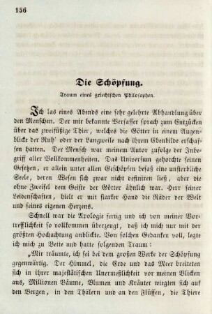 Die Schöpfung. Traum eines griechischen Philosophen