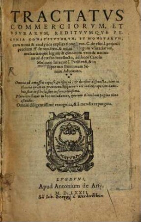 Tractatus Commerciorum et usurarum