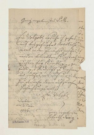 Brief von Franz an Joseph Heller