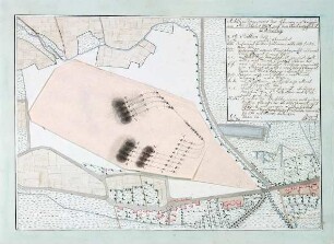 WHK 44 Manöver der Artillerie: Plan des Artilleriemanövers der Schweren Brigade auf dem Forst bei Kassel, 1. Oktober 1801