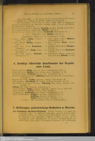 5. Stiftungen, gemeinnützige Anstalten und Vereine