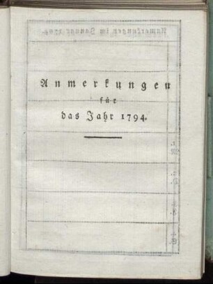 Anmerkungen für das Jahr 1794.