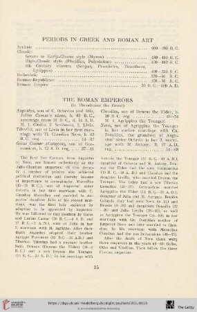 Periods in Greek and Roman Art