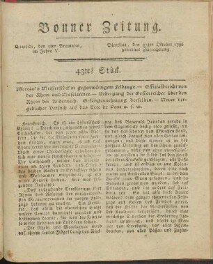 Bönnisches Intelligenzblatt. 1796-1796