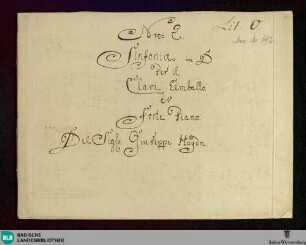 Symphonies. Arr - Don Mus.Ms. 692 : cemb; D; Hob I:75