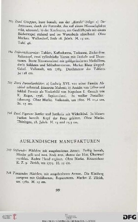 Ausländische Manufakturen (Nr. 727-758)