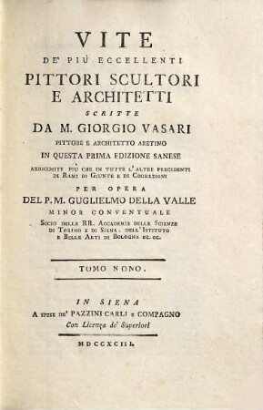 Vite de' più eccellenti pittori, scultori e architetti, 9