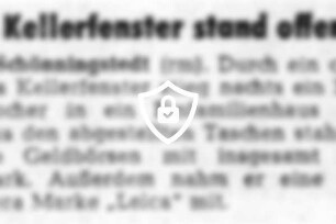 Kellerfenster stand offen