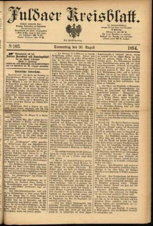 Ausgabe vom Donnerstag, den 30. August 1894.