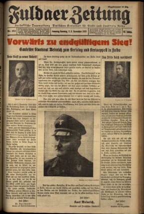 Erste Ausgabe vom Sonntag, den 03. November 1935.