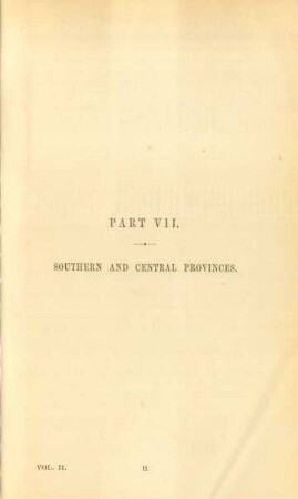 Part VII. Southern and central provinces
